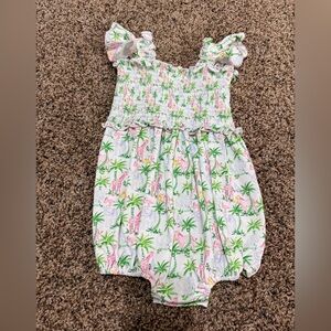 NWOT The Smocked Flamingo Safari Animals Smocked Bubble-Size 2T